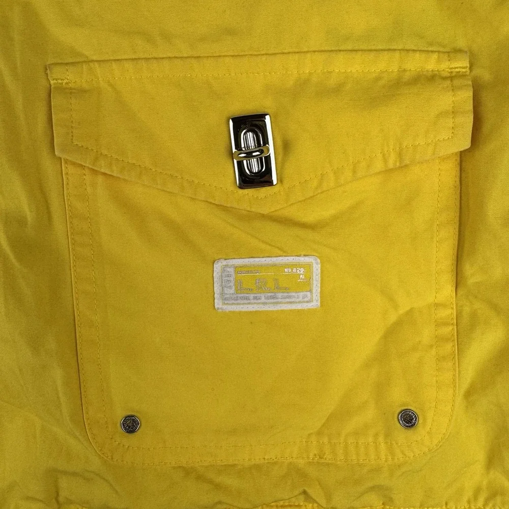 Ralph Lauren Women Medium Vest Hooded Yellow‎ Windbreaker Lined Vintage Rare - Picture 2 of 14